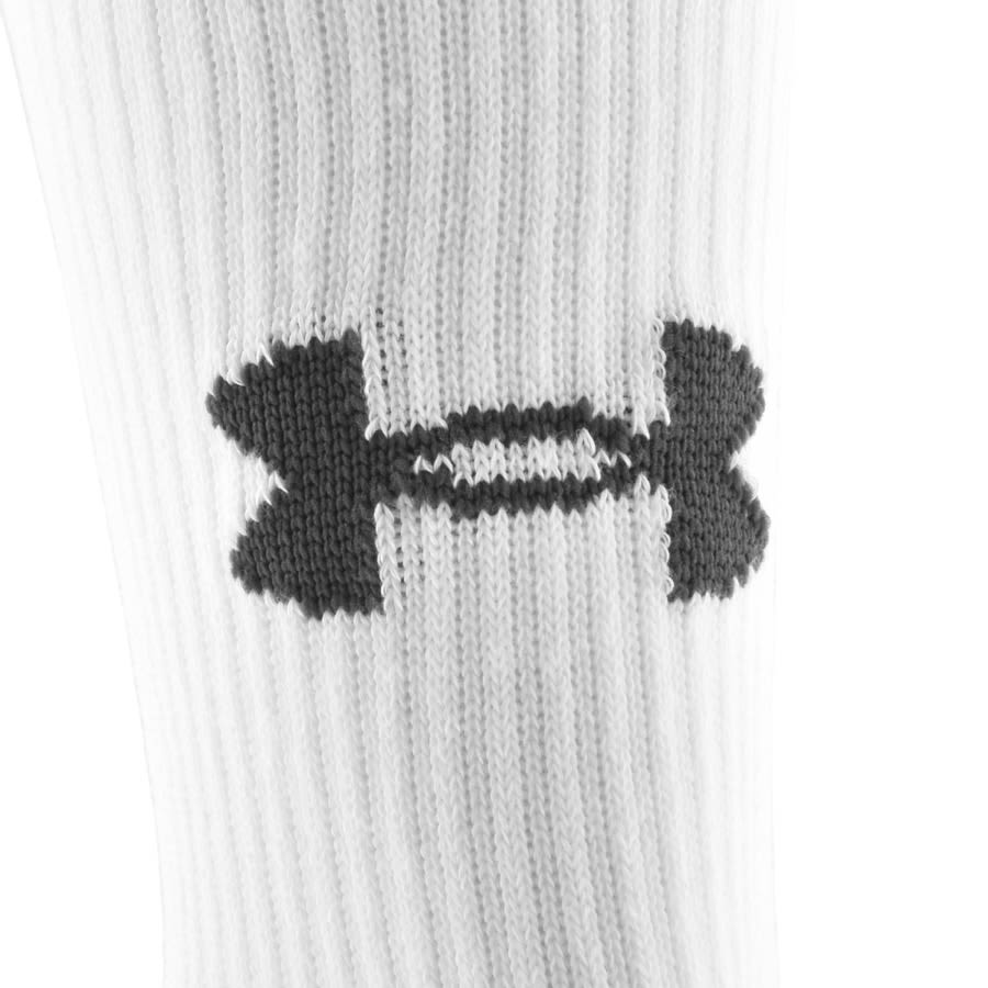 Under Armour 3 Pack HeatGear Crew Socks White Mainline Menswear United States